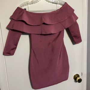 Ruffle off the shoulder Bandage Dress